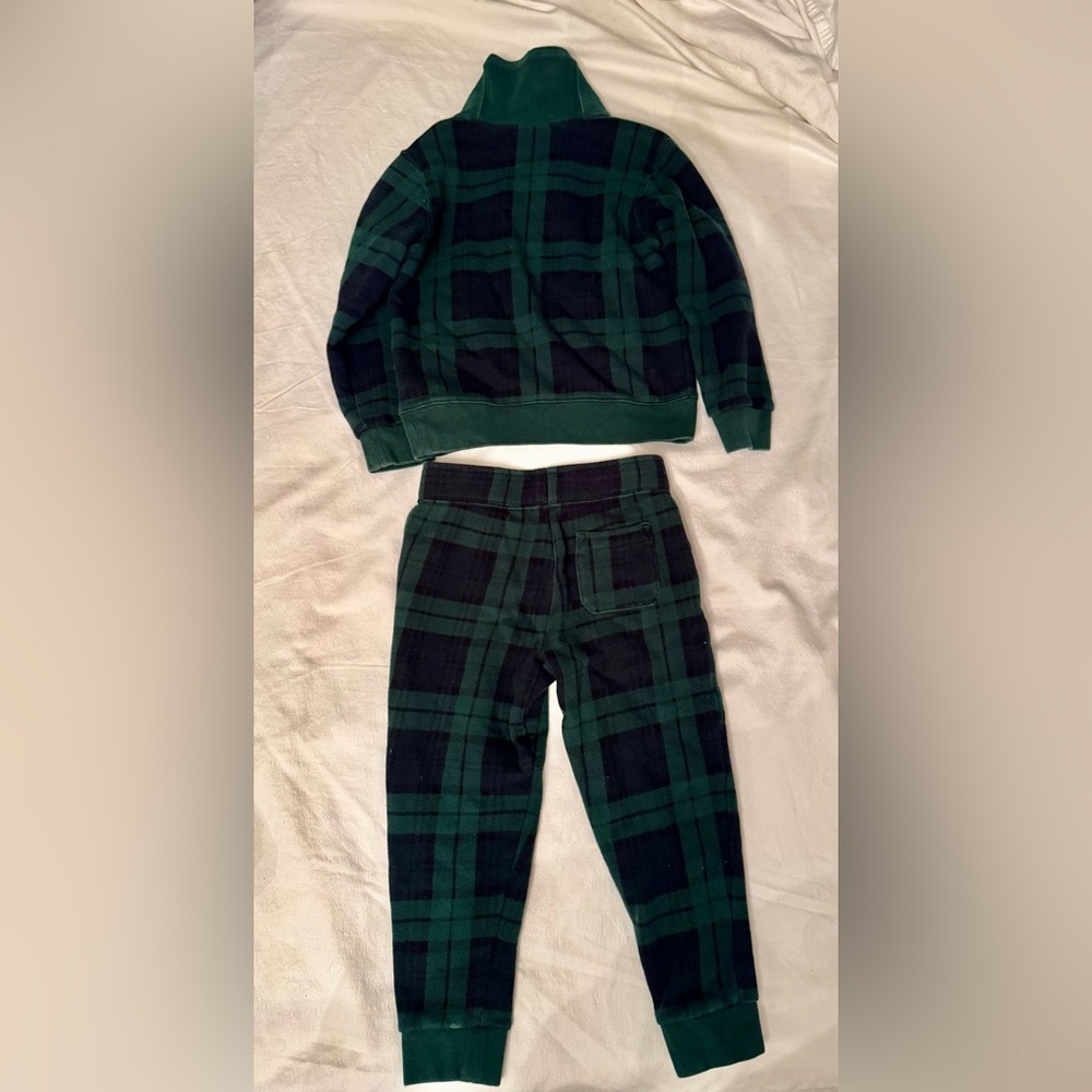 Polo by Ralph Lauren Kids Green Plaid Tartan Matching Set - Picture 4 of 5